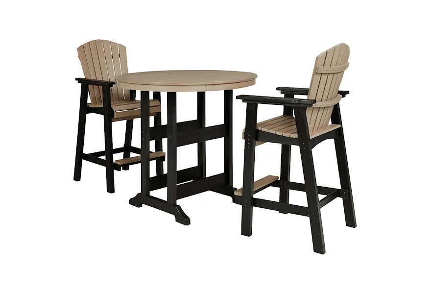 Fairen Trail 3-Piece Round Bar Table Set by Signature Design by Ashley at Esprit Decor Home Furnishings